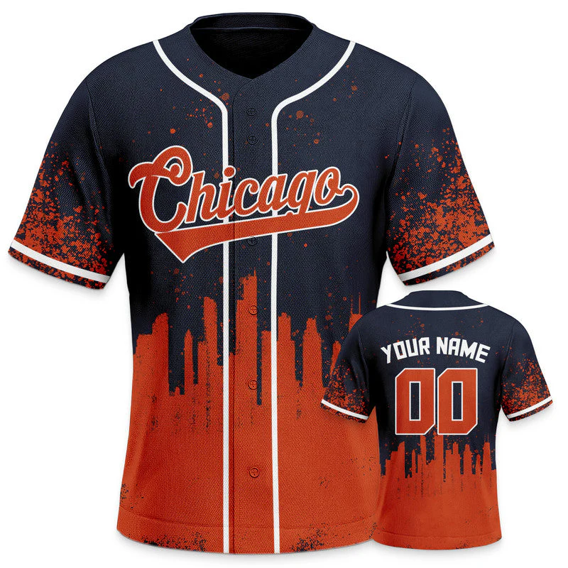 Custom 3D Graffiti Black Orange-White Authentic Baseball Silhouette Jersey