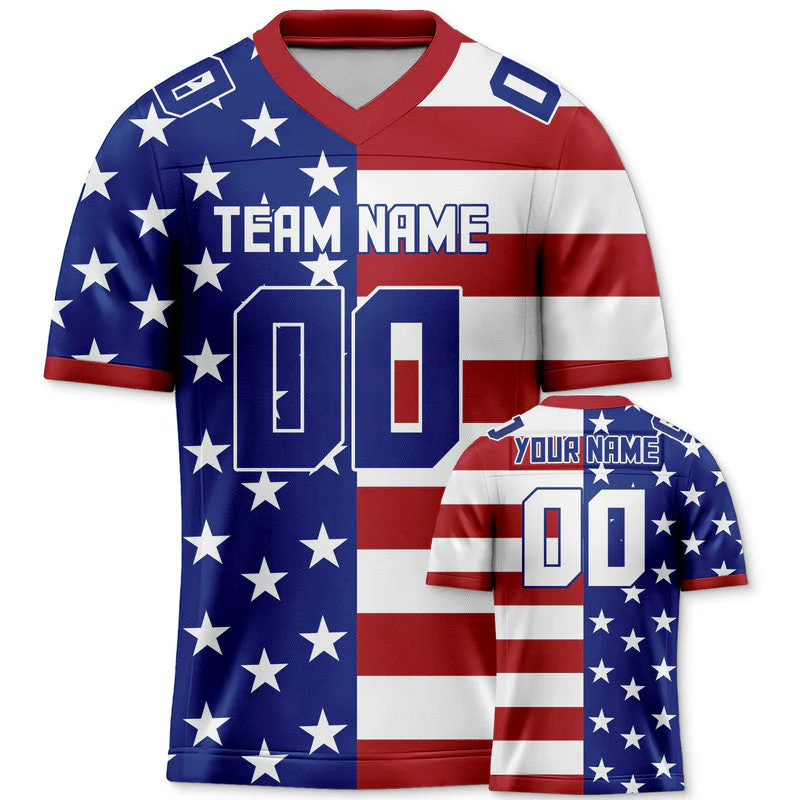 Custom American Flag Fashion Authentic Football Jersey