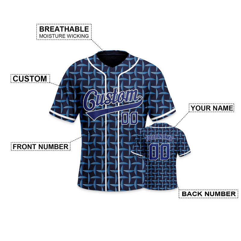 Custom Royal Royal-White 3D Pattern Design Authentic Baseball Jersey