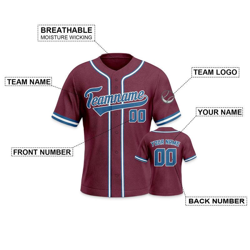 Custom Crimson Light Blue-White Authentic Baseball Jersey