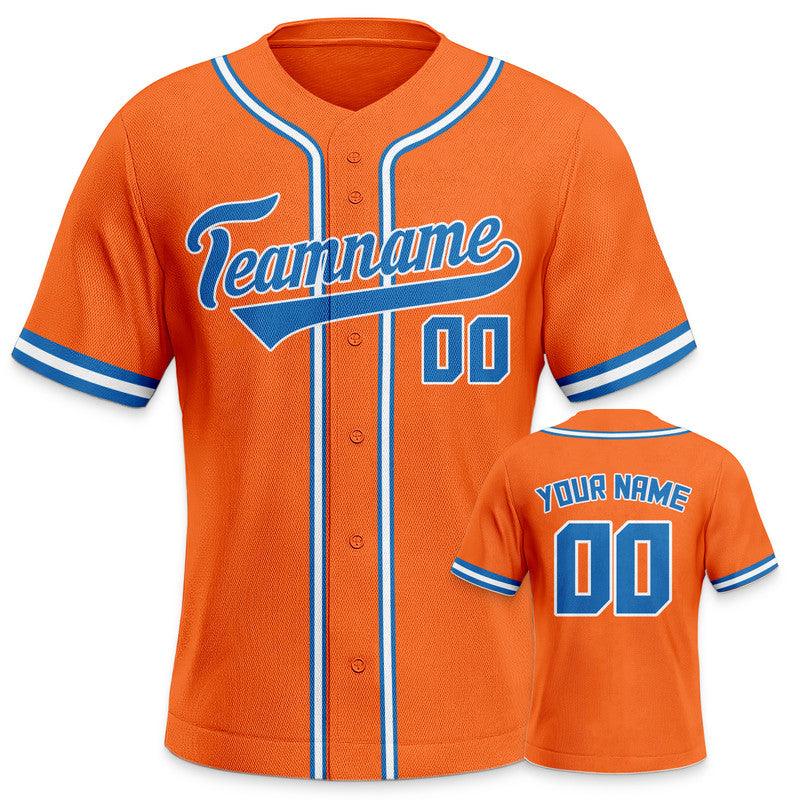 Custom Orange Powder Blue-White Authentic Baseball Jersey