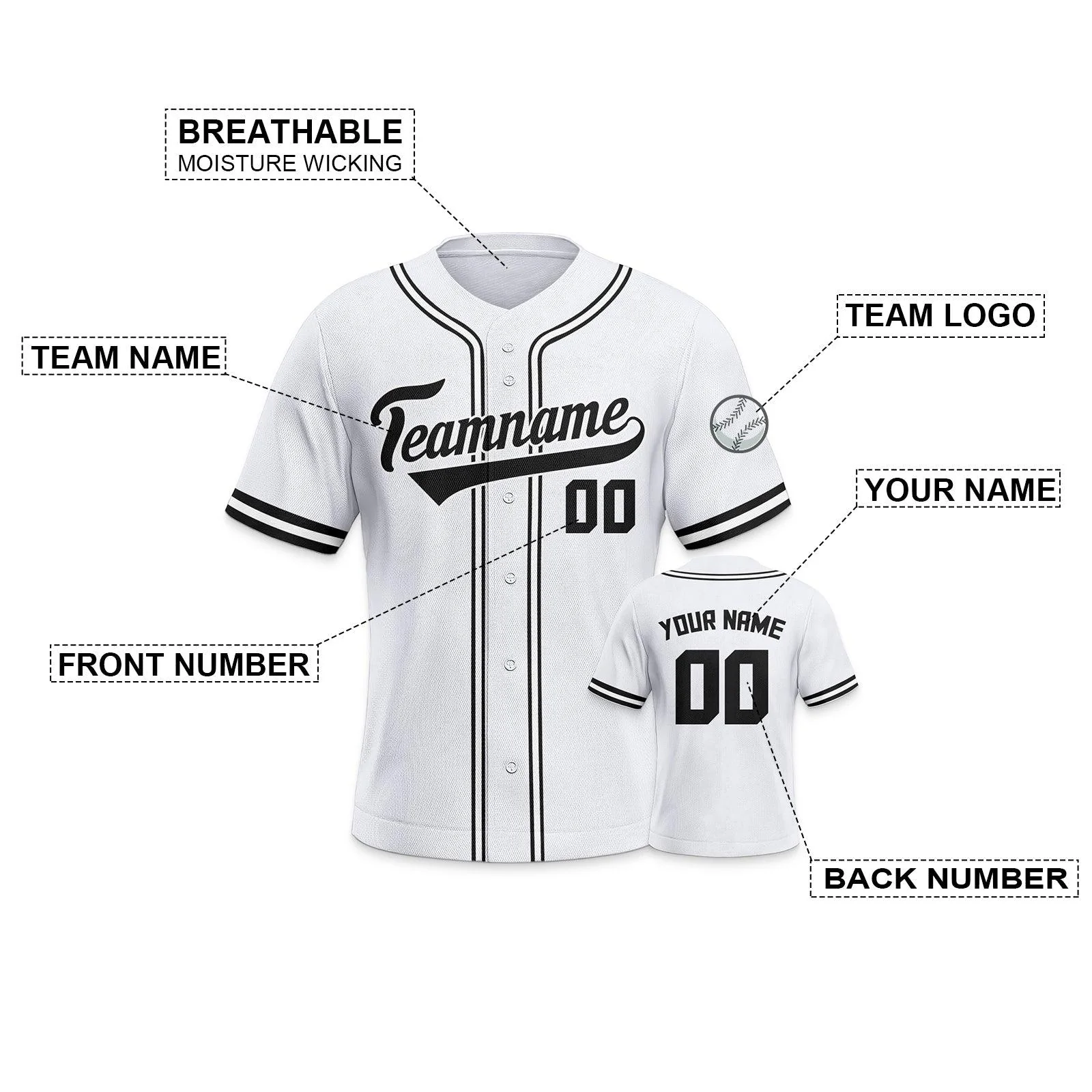 Custom White Black-Silver Authentic Classic Baseball Jersey