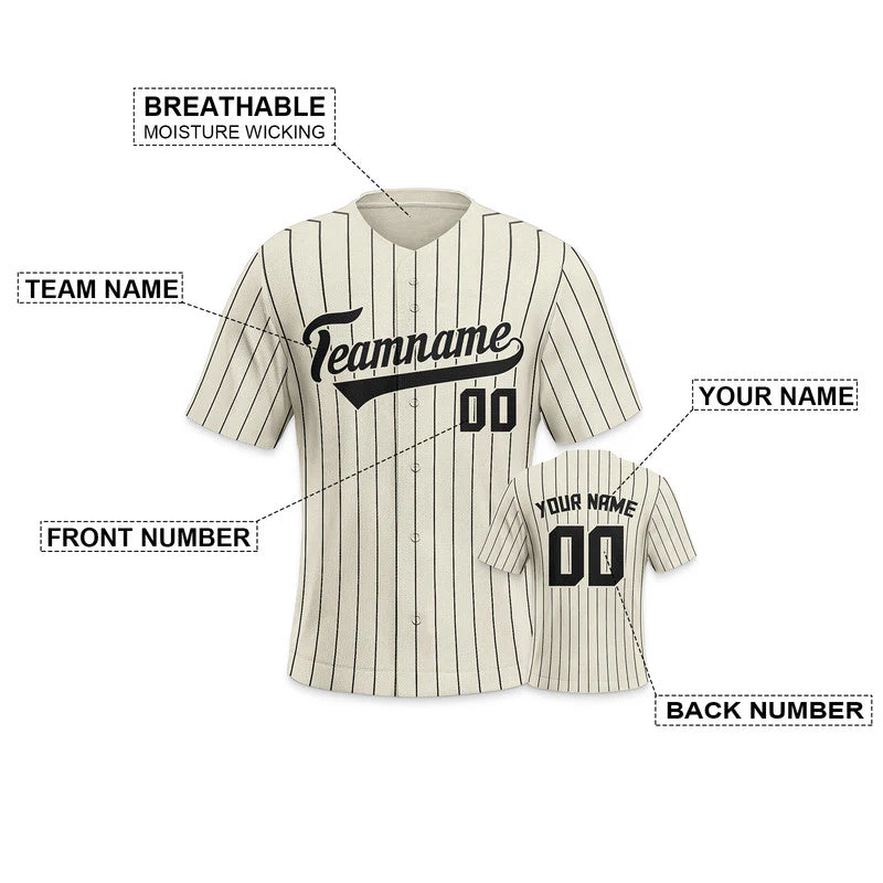 Custom Cream Gray Pinstripe White Gray Authentic Baseball Jersey